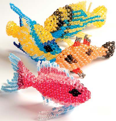 Fish made out of seed beads